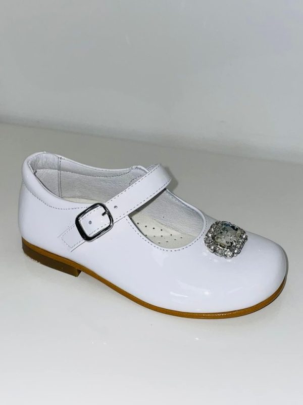 Andanines Girls White Patent Leather Mary Jane Shoes 846/803W 30 / UK 11.5